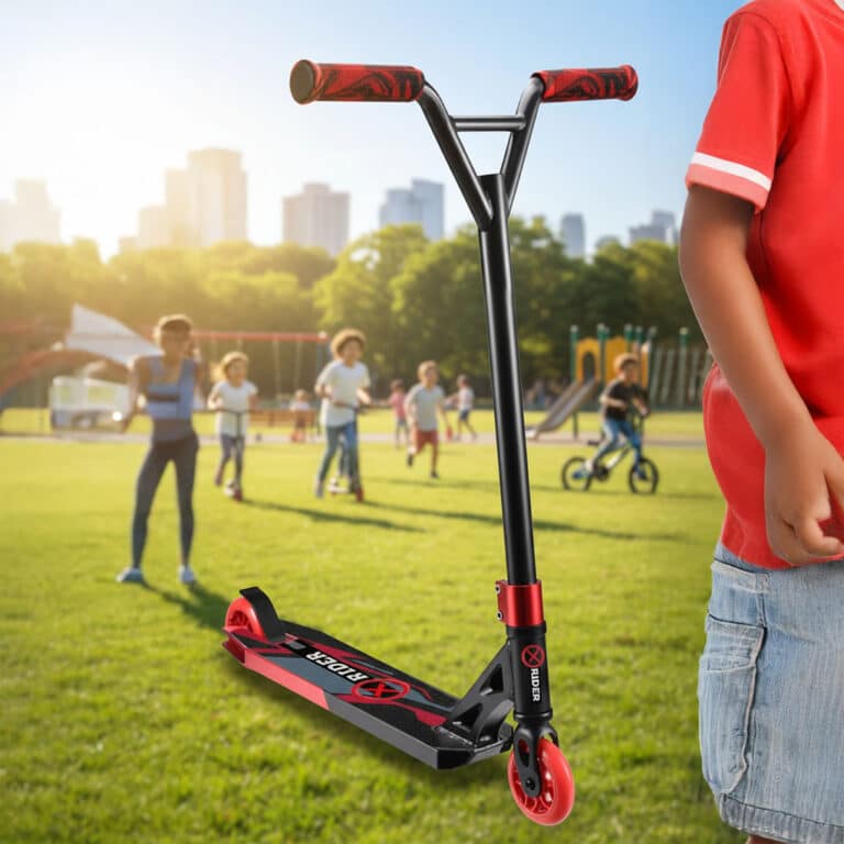 קורקינט פעלולים מקצועי X-Rider בצבע אדום | קורקינט לילדים