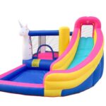 מתקן קפיצה מתנפח בינוני עם מים – חד קרן קסום