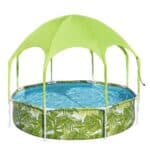 בריכה עגולה עם גגון