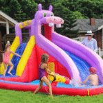 מתקן קפיצה מתנפח בינוני עם מים – דגם היפופוטם