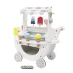 גלידרייה ניידת מעץ לבנה לילדים