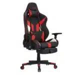 כיסא גיימינג אדום ושחור עם משענת ראש ותמיכת גב, על בסיס גלגלים | yrz