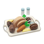 YRZ צעצוע עץ בצורת אוכל על מגש | משחקי עץ לילדים