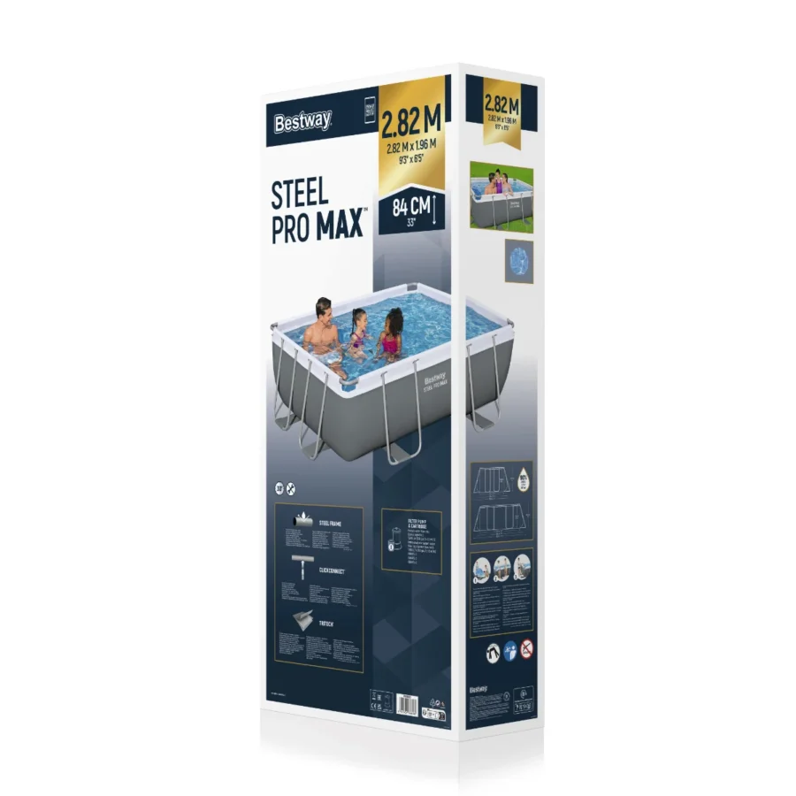 בריכת אולטרה מלבנית +משאבת פילטר 330 | 282X196X84 ס"מ| מקט BESTWAY| 56629