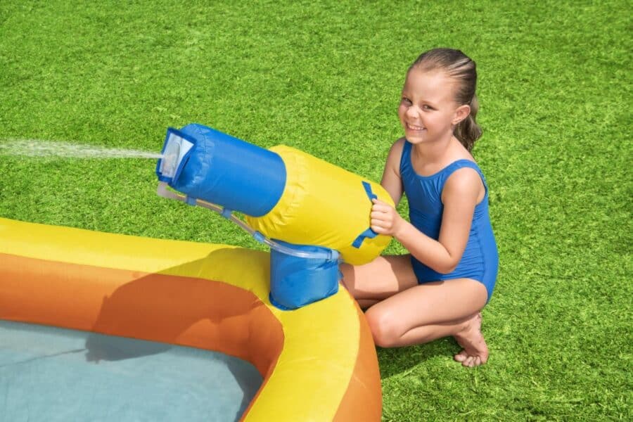 ⁦מתנפח מים גדול מסלול מירוצים + שתי מגלשות 53377  מבית Bestway⁩ – תמונה ⁦6⁩