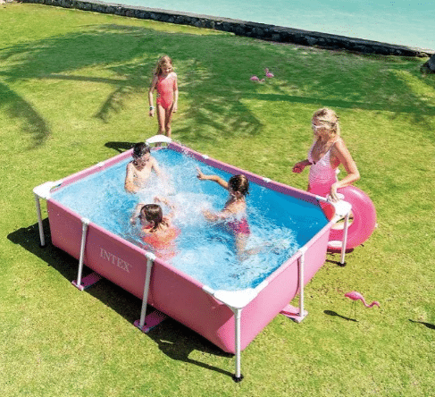 בריכת עמודים מלבנית בצבע ורוד|220X150X60 סמ| מקט 28266 | INTEX