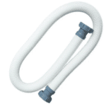 צינור מים גמיש לבן בקוטר 38 מ״מ עם מחברים כחולים בשני הקצוות | yrz