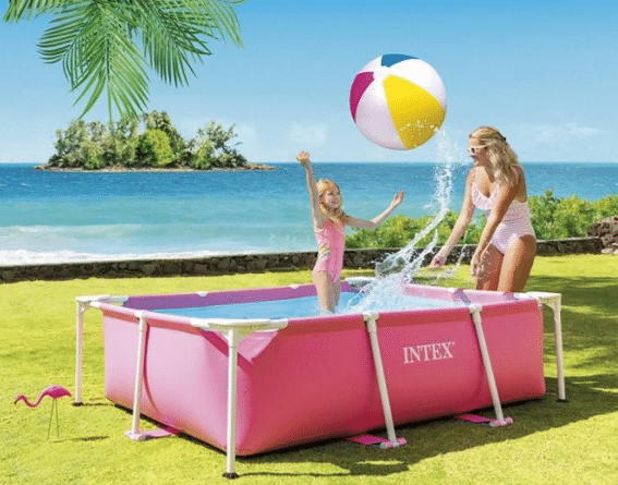 בריכת עמודים מלבנית בצבע ורוד|220X150X60 סמ| מקט 28266 | INTEX