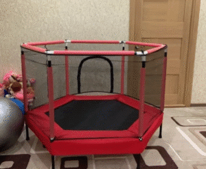 טרמפולינת קפיצים לילדים בצורת משושה אדומה | 160 ס"מ  | מקט TRM160R