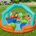 מתקן קפיצה מתנפח עם מים גדול | 53383 | פארק מים הכדור החמקמק | Bestway | משטחי קפיצה+כדור+שיכשוכית