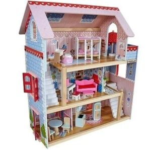 בית בובות מעץ ורוד לילדה | דגם נויה | W06A100