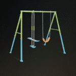 נדנדת שני חלקים נדנדה גמישה ונדנדת וגלישה לחצר לילדים| 2.35X2.35X2 מטר| מקט 44120