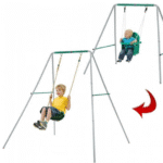 מתקן נדנדות עם שני מושבים: נדנדה לילד ונדנדה לתינוק עם רתמה | yrz