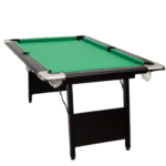 שולחן ביליארד מתקפל 7 פיט עם בד ירוק, מסגרת שחורה וכיסי רשת | yrz
