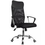 כיסא מנהלים עם משענת רשת ידיות בצבע שחור על גלגלים | yrz