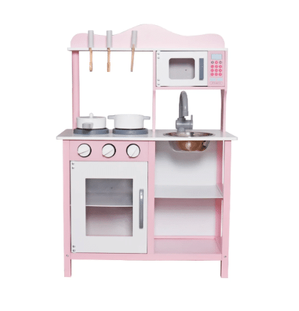 מטבח שני ורוד מעץ לילדים W10C404I