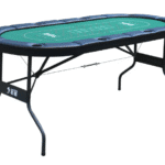 שולחן פוקר מתקפל עם משטח ירוק וריפוד שחור, מתאים ל-8 שחקנים | yrz