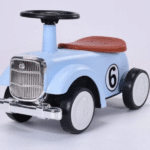 בימבה וינטג לפעוטות בצבע תכלת עם מושב חום ומספר 6 בצד