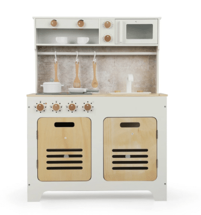 מטבח לילדים מעץ אלקטרוני מילאנו בצבע חום