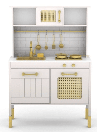 מטבח לילדים מעץ אלקטרוני אגם בצבע לבן