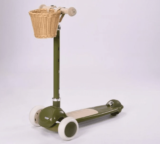 קורקינט וינטג עם סלסלת קש בצבע ירוק 28810G מסדרת Retro line