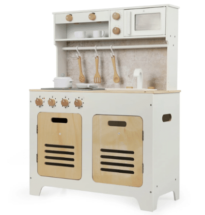 ⁦מטבח לילדים מעץ אלקטרוני מילאנו בצבע חום⁩ – תמונה ⁦2⁩