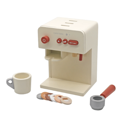 ⁦מכונת קפה בז' מעץ לילדים⁩ – תמונה ⁦2⁩