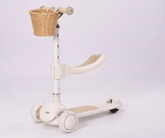 קורקינט וינטג עם מושב סלסלת קש בצבע שמנת 28827SH מסדרת Retro line