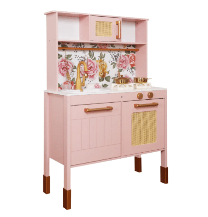 ⁦מטבח לילדים מעץ אלקטרוני אגם בצבע ורוד⁩ – תמונה ⁦2⁩