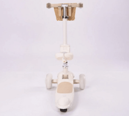 ⁦קורקינט וינטג עם מושב סלסלת קש בצבע שמנת 28827SH מסדרת Retro line⁩ – תמונה ⁦4⁩