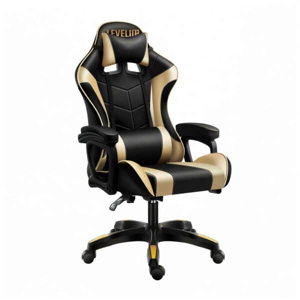 כיסא גיימינג בעיצוב שחור וזהב | yrz