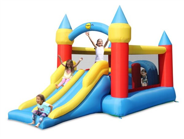 מתנפח טירת קפיצה עם מכשולים ומגלשה כפולה 9474 Happy Hop