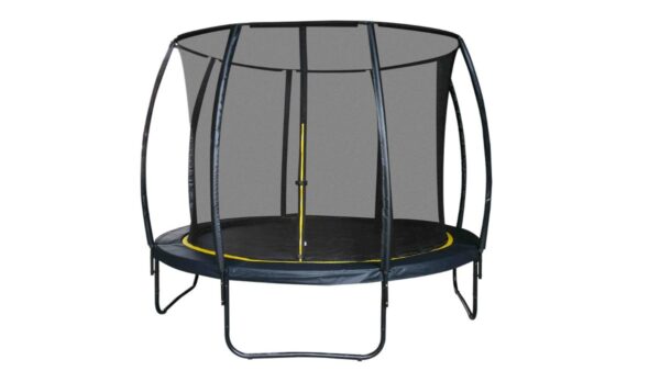 טרמפולינה עגולה 14 פיט בצבע שחור עם רשת הגנה ומסגרת מתכת | yrz