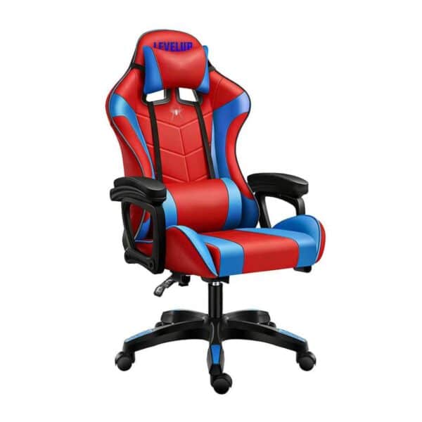 כיסא גיימינג בצבע כחול ואדום 2024-1S מבית LEVEL UP