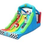 מגלשה 3 מסלולים משולבת יבשה עם קפיצה לילדים HappyHop מק"ט 9774