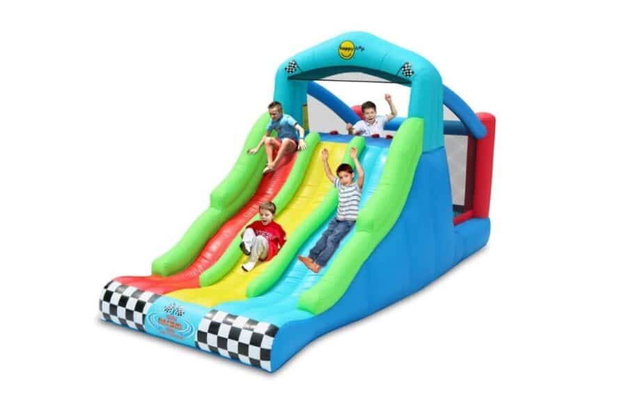 מגלשה 3 מסלולים משולבת יבשה עם קפיצה לילדים HappyHop מק"ט 9774