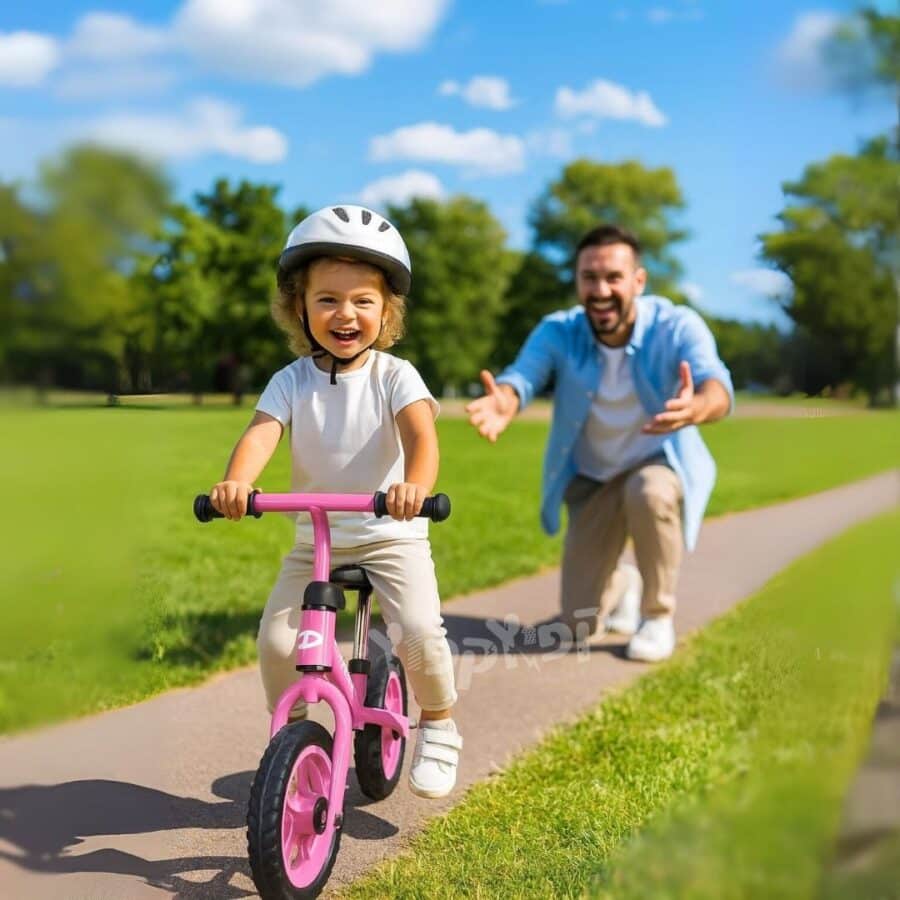 ⁦אופני איזון ודחיפה לרכיבה יציבה לילדים בצבע ורוד מבית DERBY⁩ – תמונה ⁦6⁩