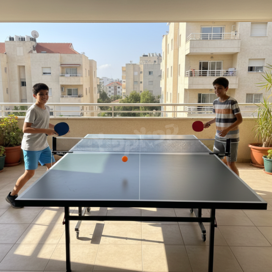 ⁦שולחן פינג פונג ירוק 201A לשימוש בייתי 274X152.5X76 סמ מבית דרבי DERBY⁩ – תמונה ⁦5⁩