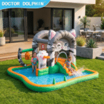 מתקן מתנפח עם מגלשה דגם חתול D72090 מבית Doctor Dolphin