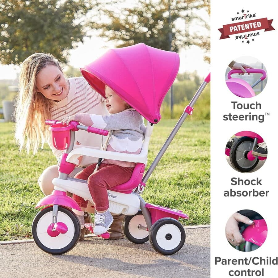 ⁦תלת אופן בעל 4 מצבי נסיעה BREEZE PLUS צבע ורוד 403353⁩ – תמונה ⁦3⁩