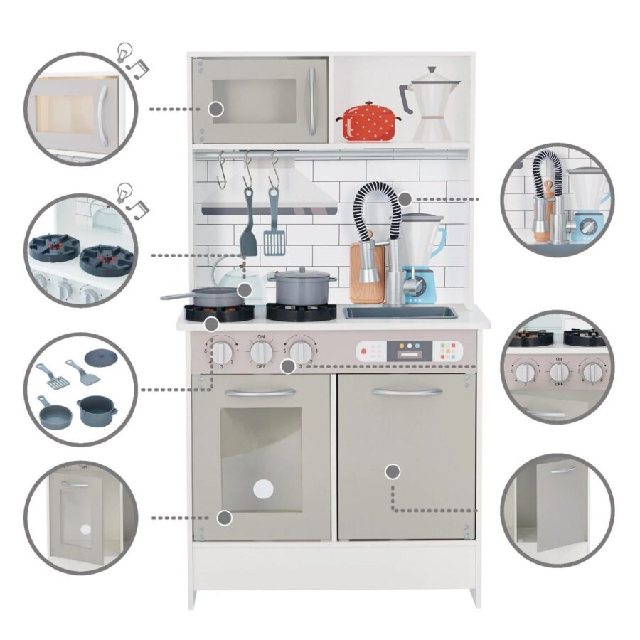 ⁦מטבח לילדים מעץ אלקטרוני גלי W10C843 מאת בית העץ⁩ – תמונה ⁦2⁩