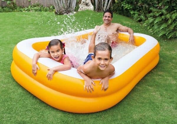 בריכה מתנפחת לילדים צהובה (229X152X48 סמ) 57181 מבית INTEX