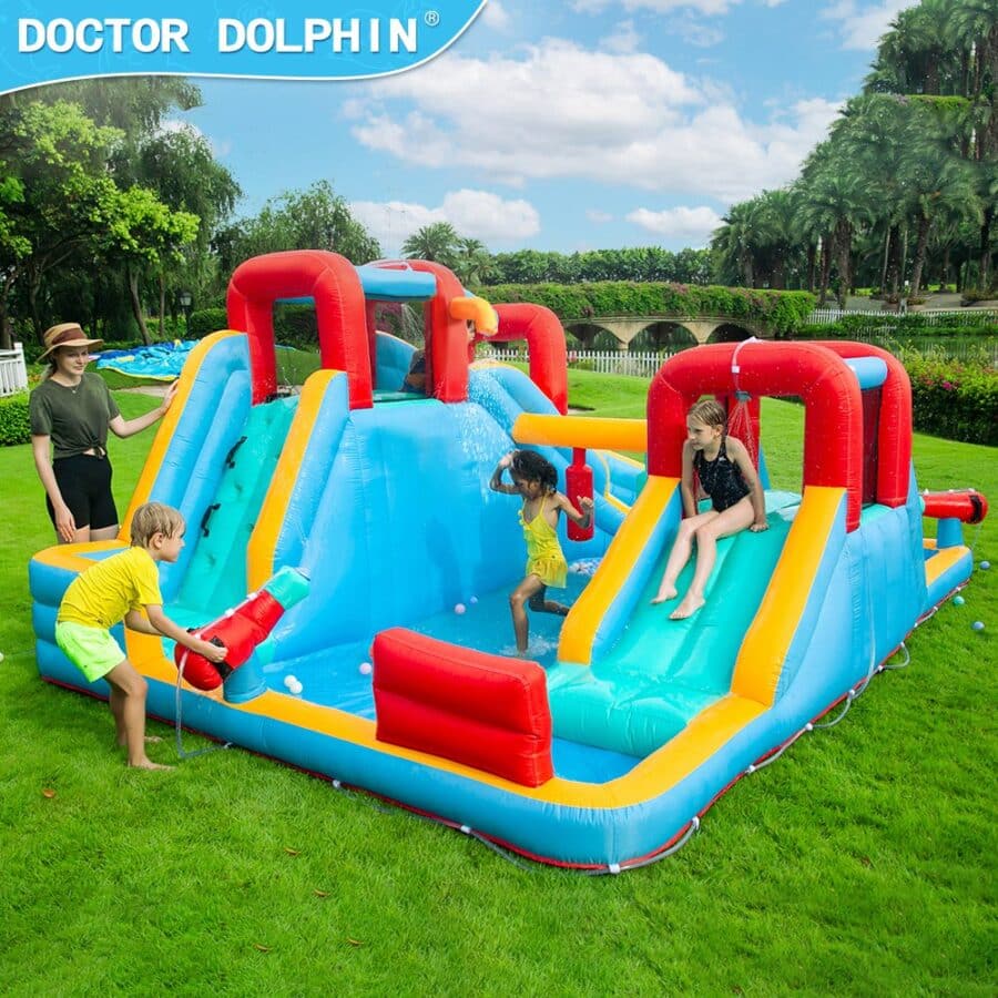 ⁦מתנפח מים ענק + שתי מגלשות W73033 מבית Doctor Dolphin⁩ – תמונה ⁦3⁩