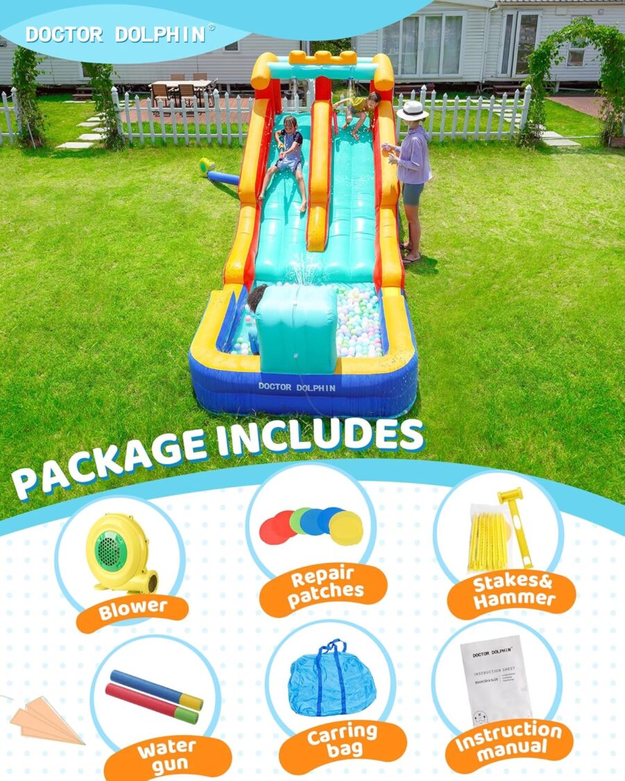 ⁦מתנפח מים עם מגלשה כפולה W73062 מבית Doctor Dolphin⁩ – תמונה ⁦7⁩