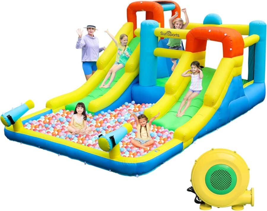מתנפח מים עם מגלשה כפולה W93050 מבית Doctor Dolphin