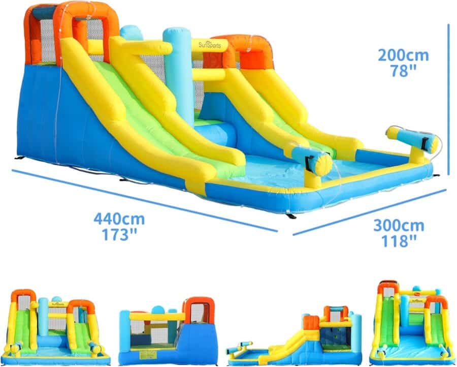 ⁦מתנפח מים עם מגלשה כפולה W93050 מבית Doctor Dolphin⁩ – תמונה ⁦3⁩