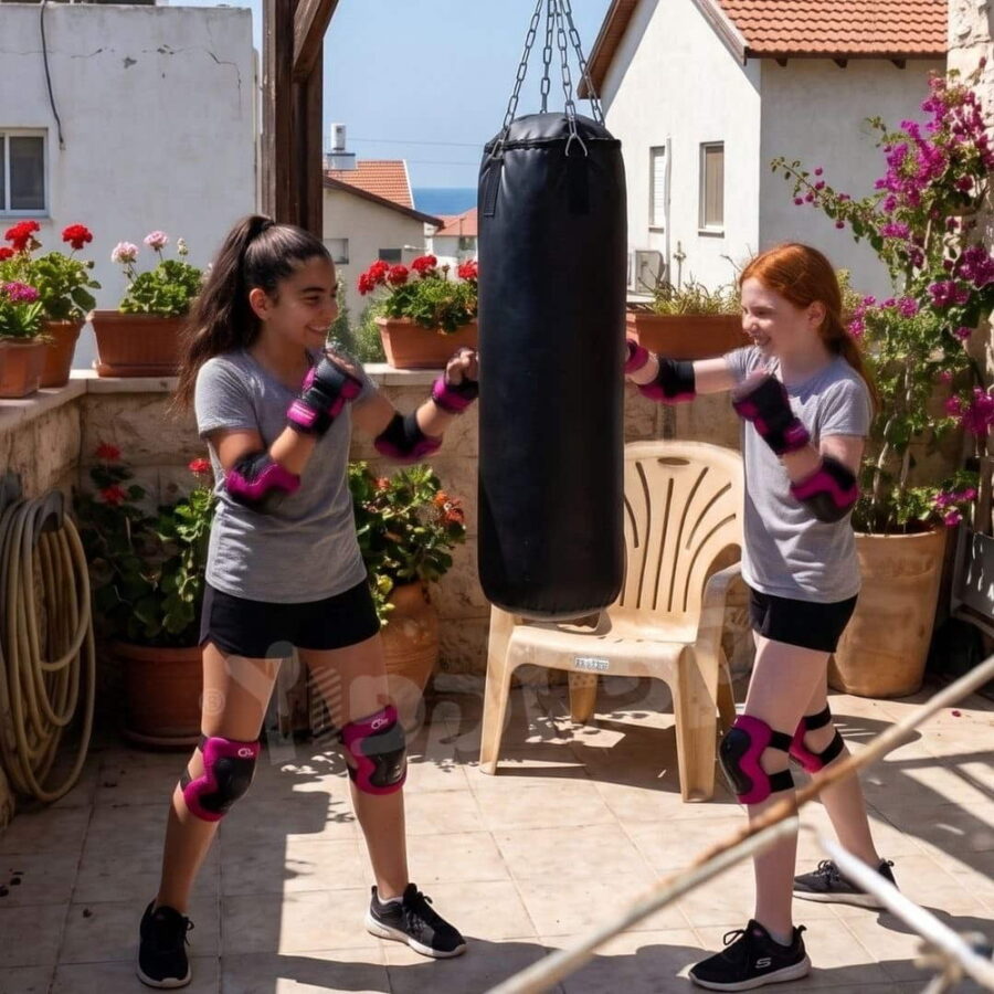 ⁦סט אגרוף מקצועי ומסיבי לאימון אינטנסיבי בצבע ורוד BOXING2P מבית DERBY⁩ – תמונה ⁦2⁩