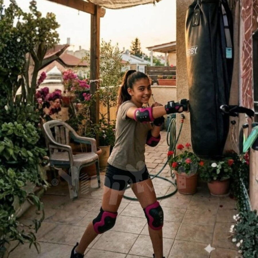 ⁦סט אגרוף מקצועי ומסיבי לאימון אינטנסיבי בצבע ורוד BOXING2P מבית DERBY⁩ – תמונה ⁦3⁩