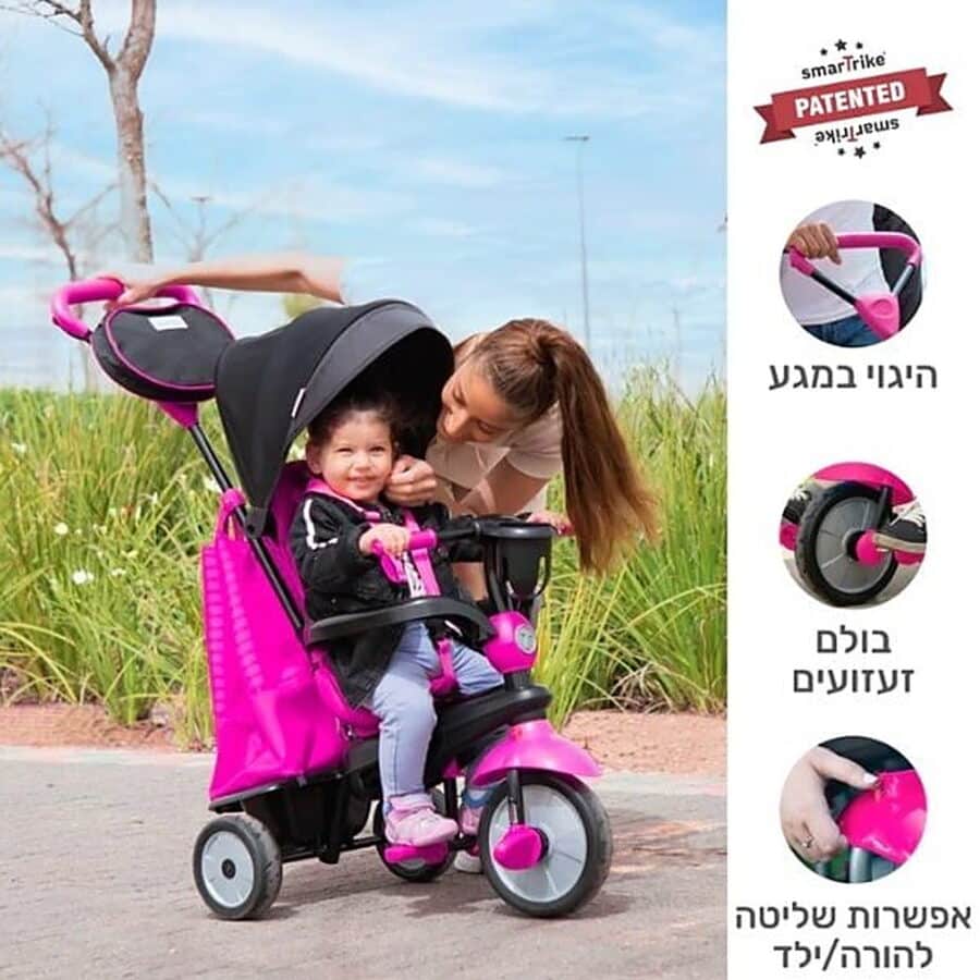 ⁦תלת אופן בעל 4 מצבי נסיעה SWING DLX צבע ורוד 798687⁩ – תמונה ⁦3⁩