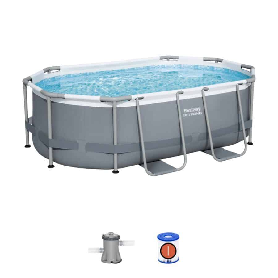 ⁦בריכה אובלית אולטרה pro max steel (305X200X84 סמ) 5614A מבית BESTWAY⁩ – תמונה ⁦4⁩